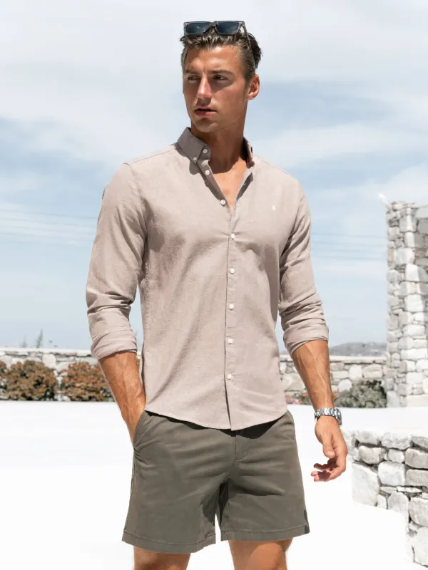 Rowan Long Sleeve Cotton Shirt - Sand made by Blakely