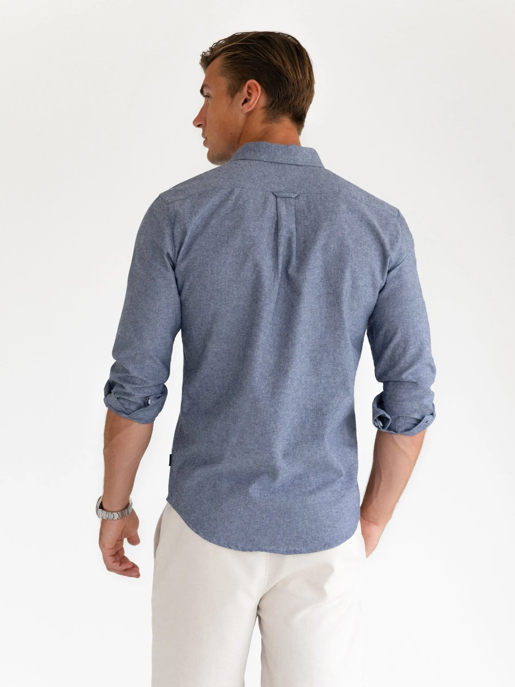 Rowan Long Sleeve Cotton Shirt - Washed Navy sold by Blakely product image thumbnail 2