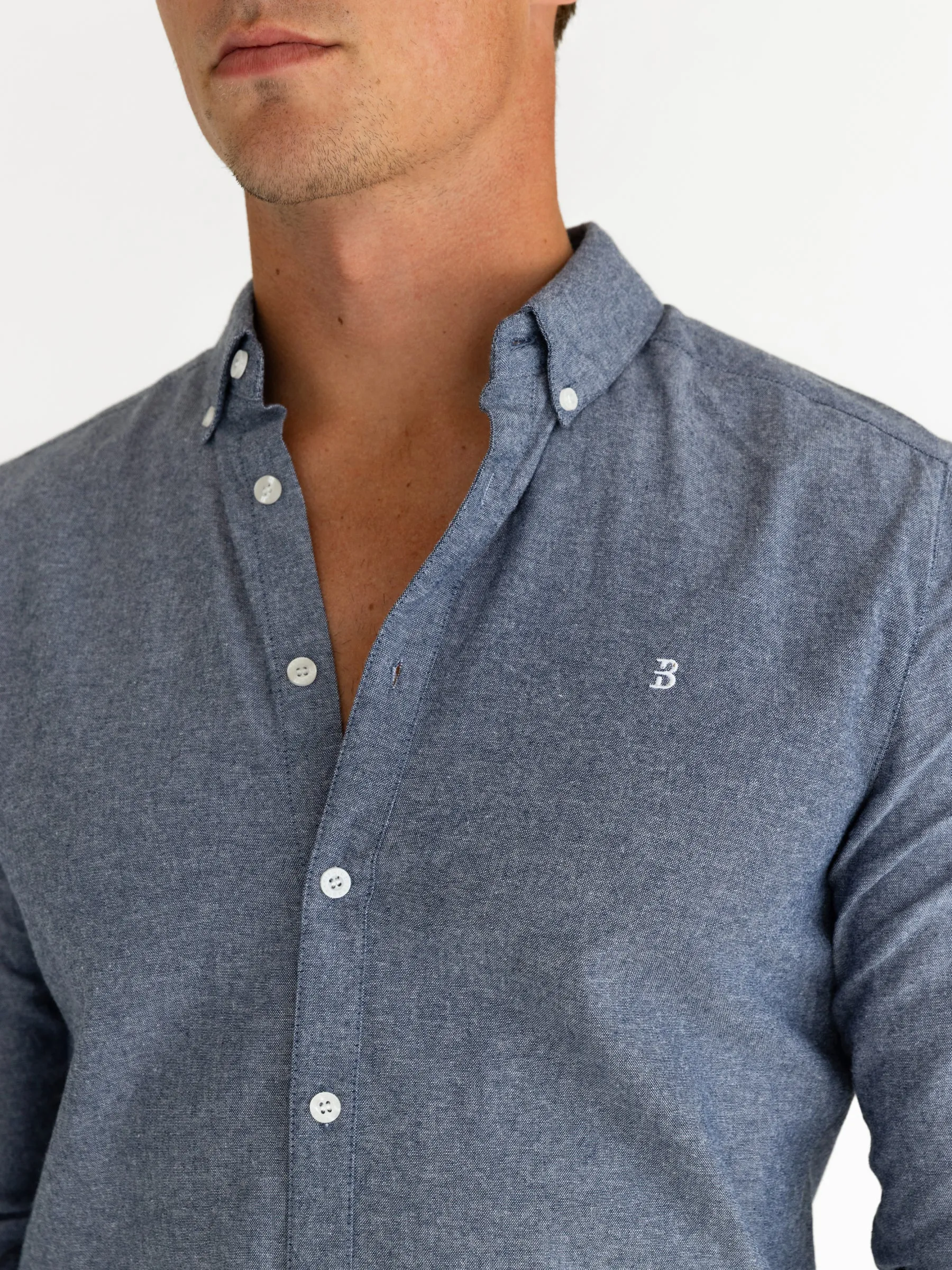 Rowan Long Sleeve Cotton Shirt - Washed Navy sold by Blakely product image thumbnail 4