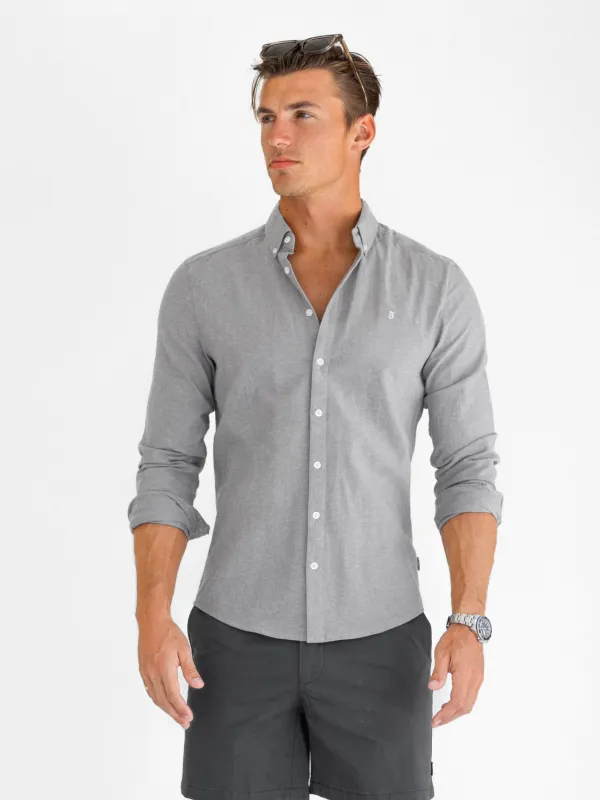 Rowan Long Sleeve Cotton Shirt - Grey made by Blakely