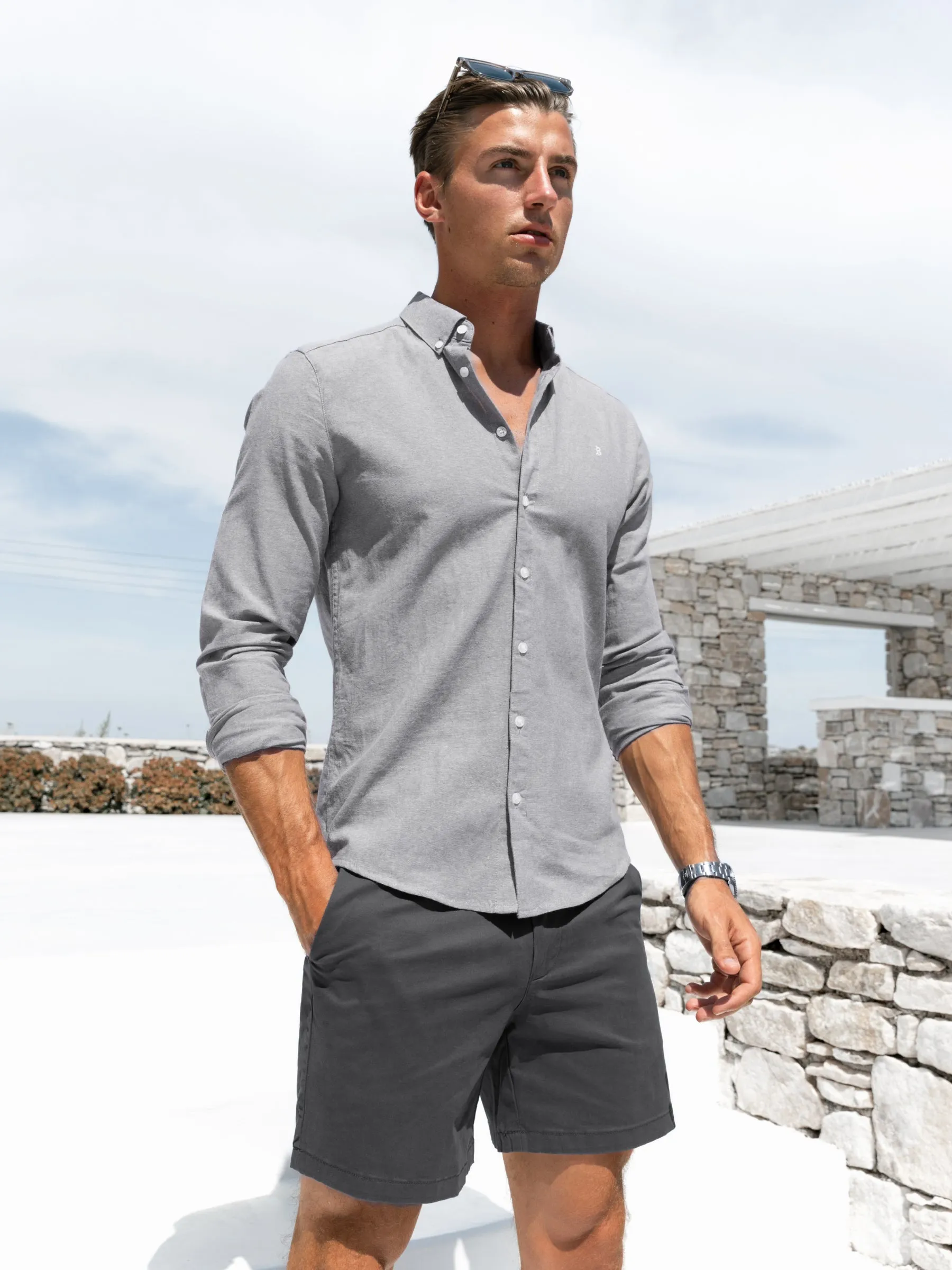 Rowan Long Sleeve Cotton Shirt - Grey sold by Blakely product image thumbnail 2