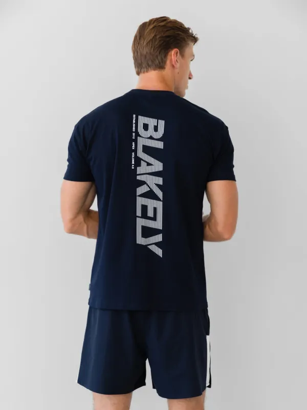 Apex Active Linear T-Shirt - Midnight Navy made by Blakely