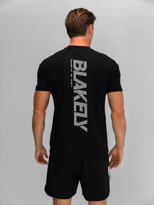 Apex Active Linear T-Shirt - Black made by Blakely