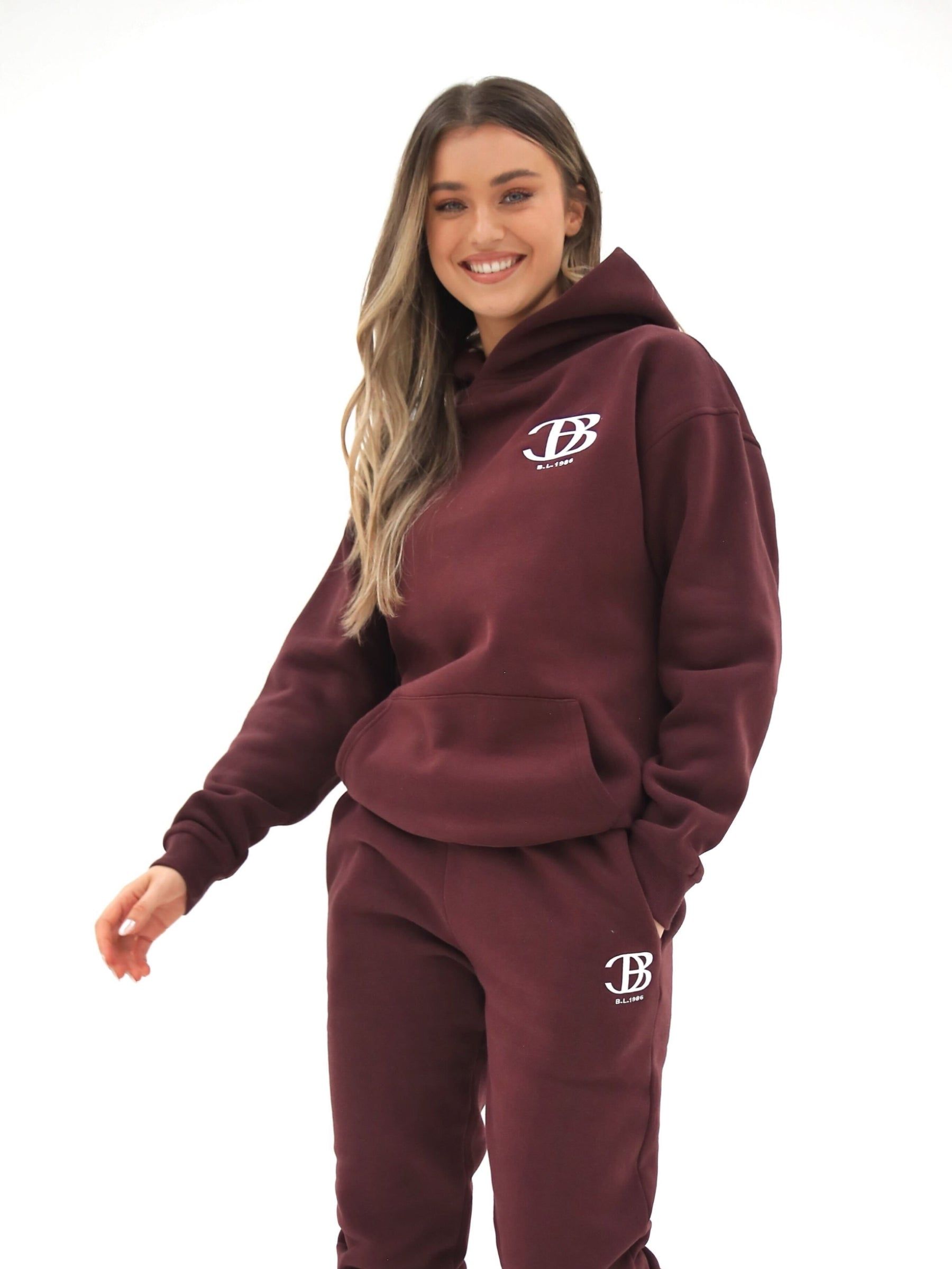 Initial Womens Relaxed Hoodie - Dark Burgundy sold by Blakely product image thumbnail 2