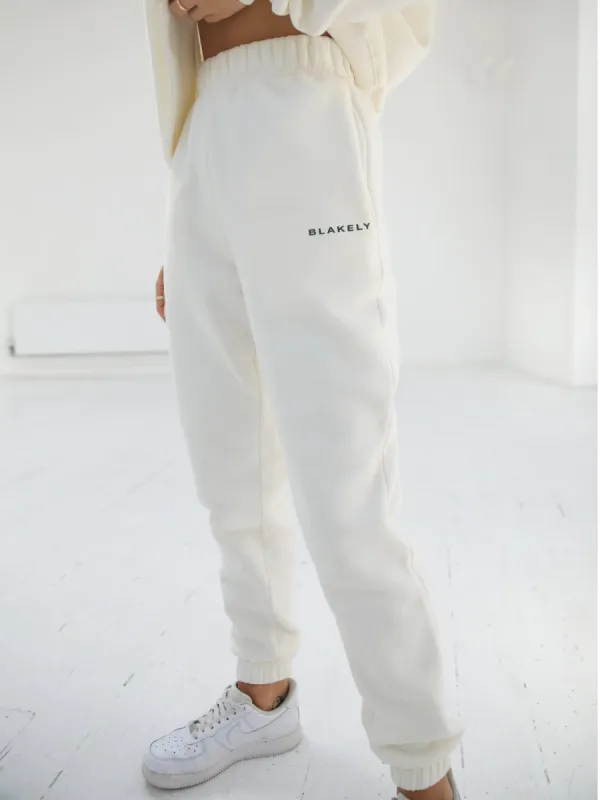 Riviera Initial Sweatpants - Ivory sold by Blakely