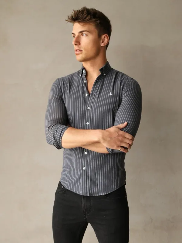 Modena Stripe Shirt - Navy sold by Blakely