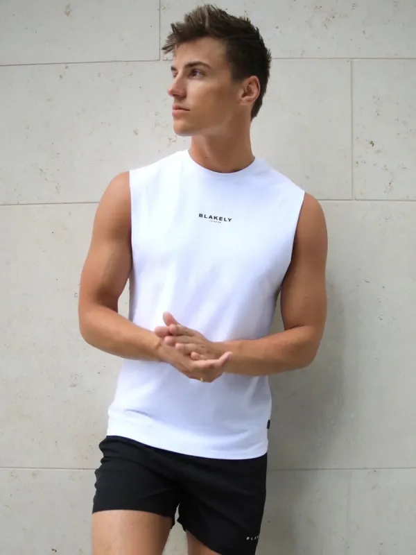 Universal Sleeveless Tee - White sold by Blakely