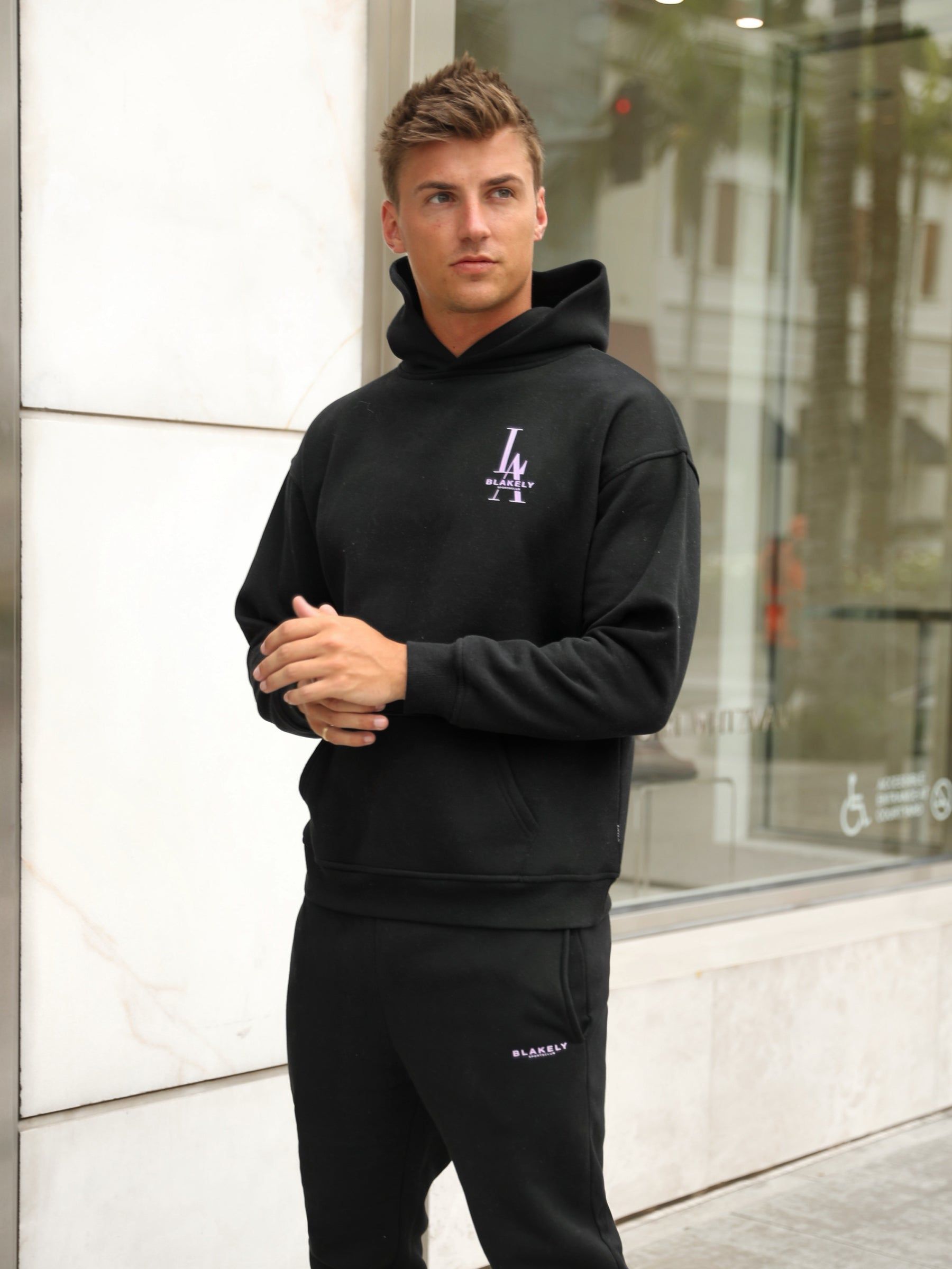 Sports Club Relaxed Hoodie - Black sold by Blakely