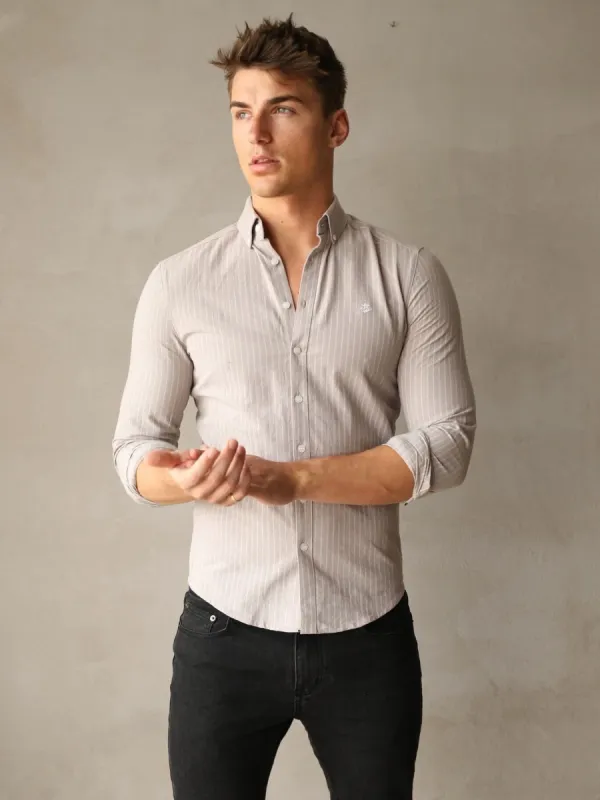Modena Stripe Shirt - Light Grey sold by Blakely