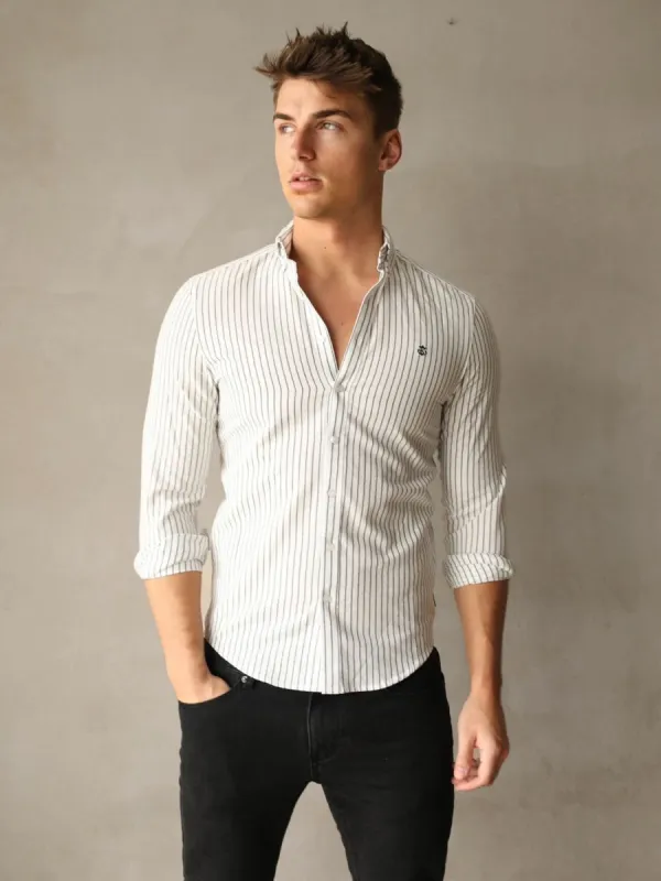 Modena Stripe Shirt - White sold by Blakely