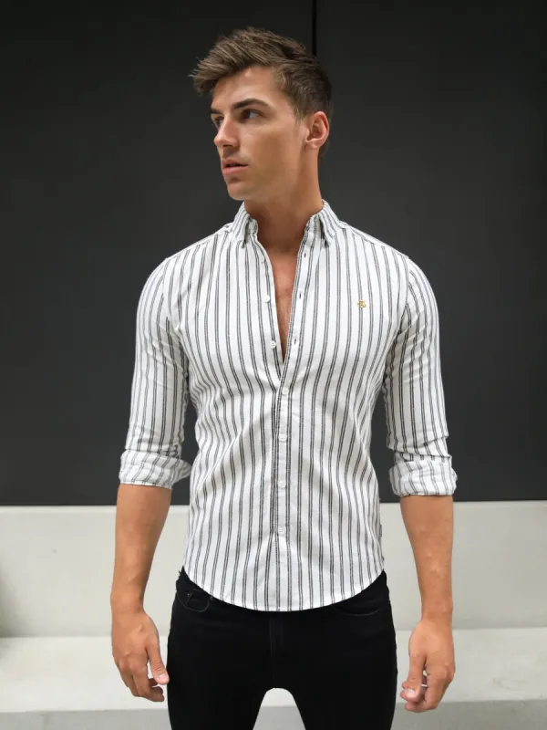 Savona Stripe Shirt - Brown sold by Blakely