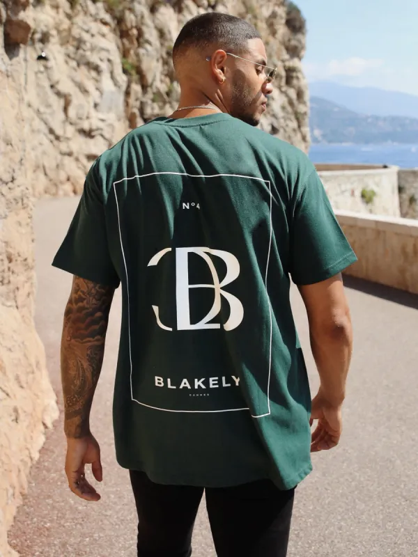 Riviera Initial Relaxed T-Shirt - Dark Green sold by Blakely