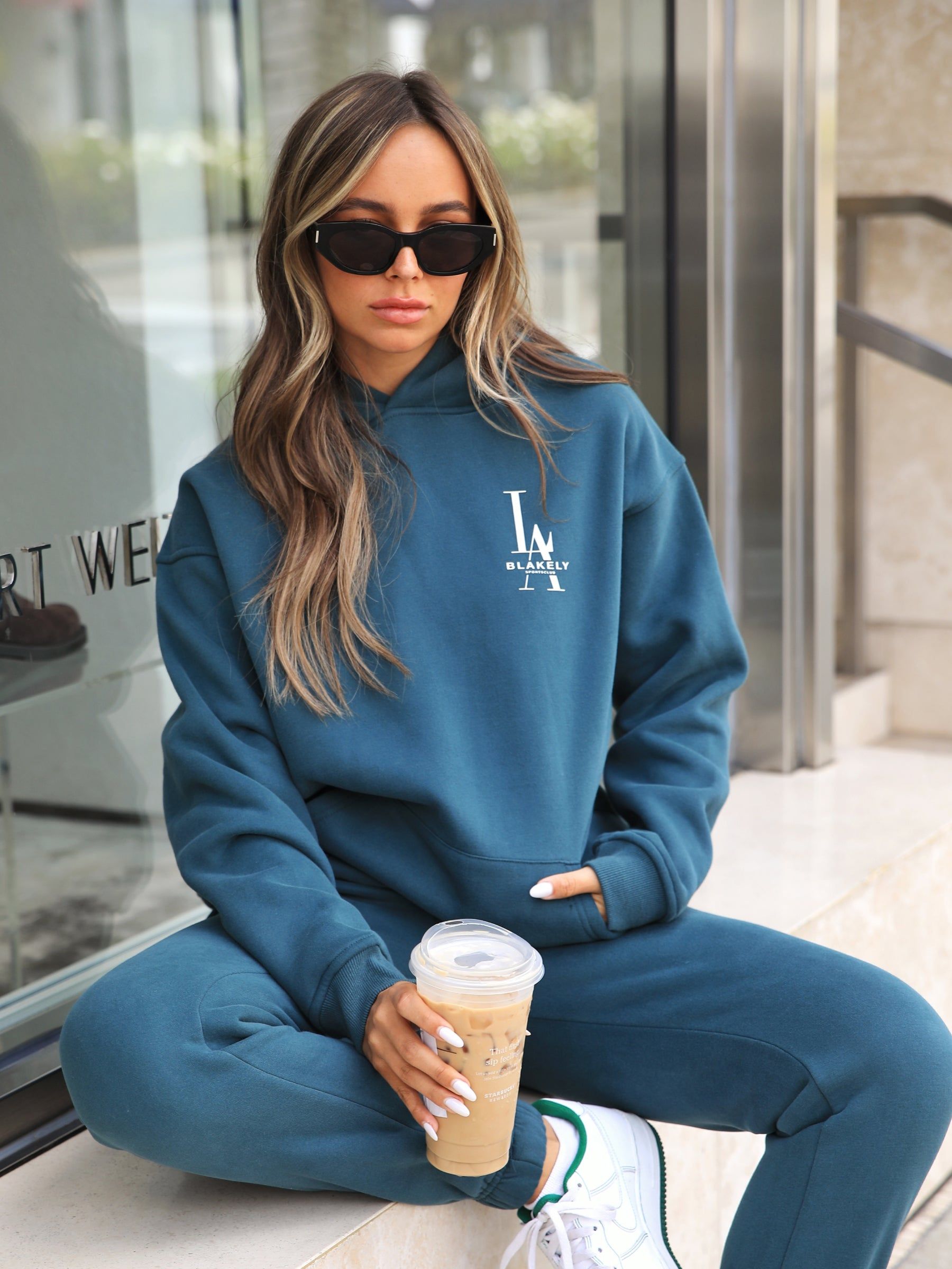 Sports Club Womens Relaxed Hoodie - Teal Green sold by Blakely product image thumbnail 4