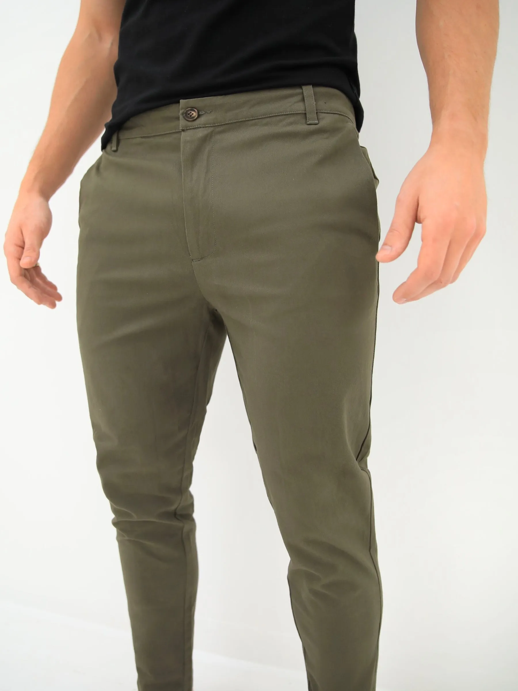 Kingsley Slim Fit Tailored Chinos - Khaki sold by Blakely product image thumbnail 4