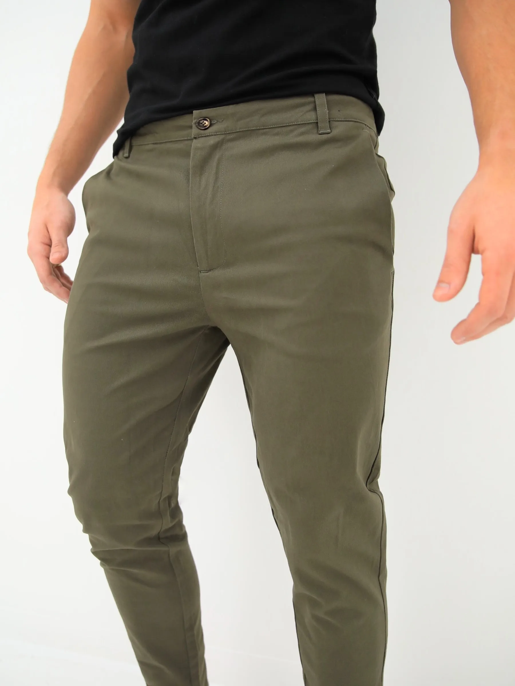 Kingsley Slim Fit Tailored Chinos - Khaki sold by Blakely product image thumbnail 2