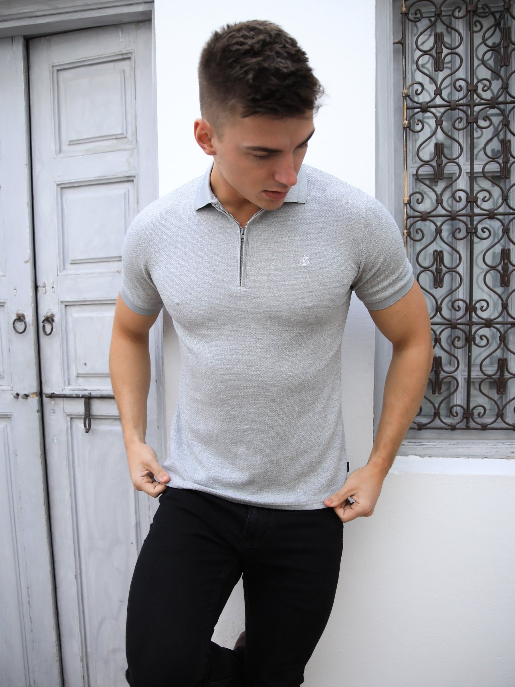 Amot Textured Polo Shirt - Light Grey sold by Blakely product image thumbnail 2