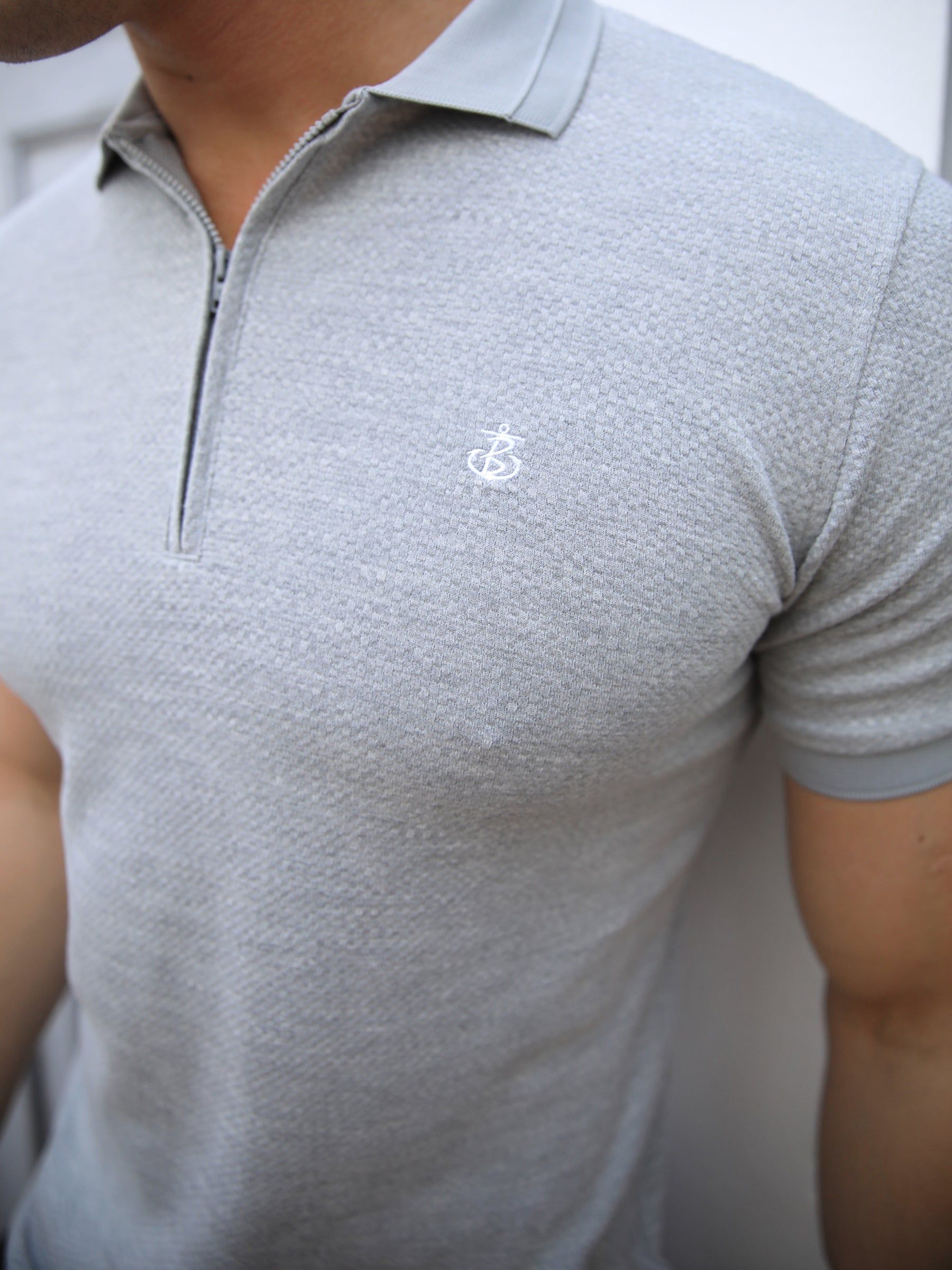Amot Textured Polo Shirt - Light Grey sold by Blakely product image thumbnail 3