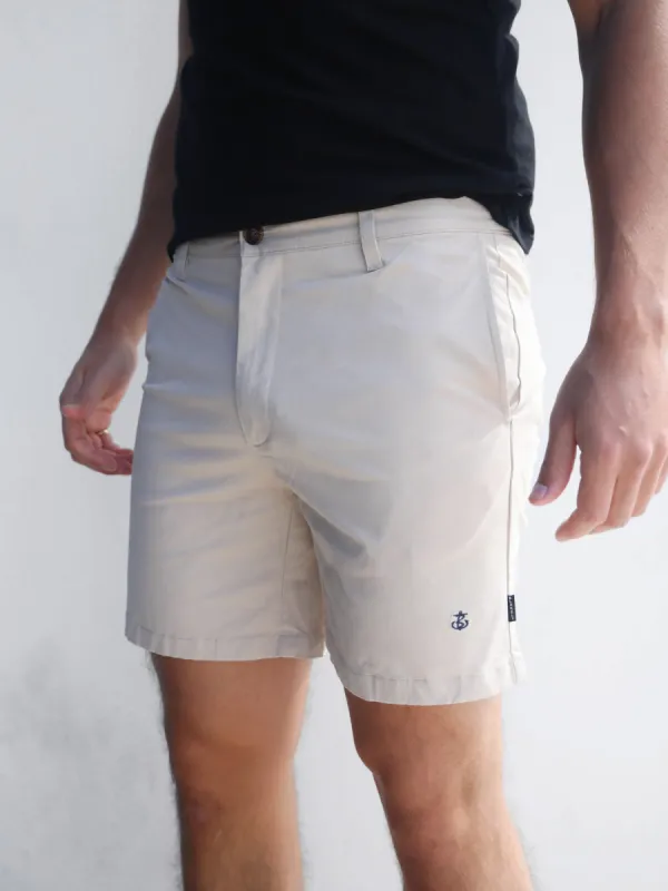 Stretch Chino Shorts - Tan sold by Blakely