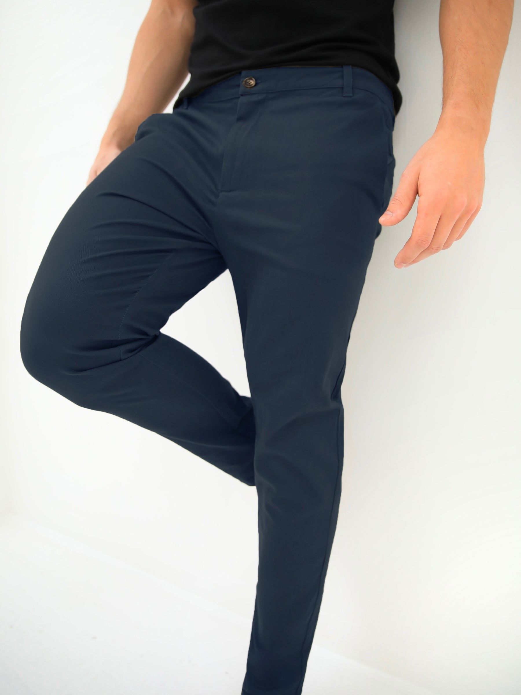 Kingsley Slim Fit Tailored Chinos - Navy sold by Blakely product image thumbnail 3