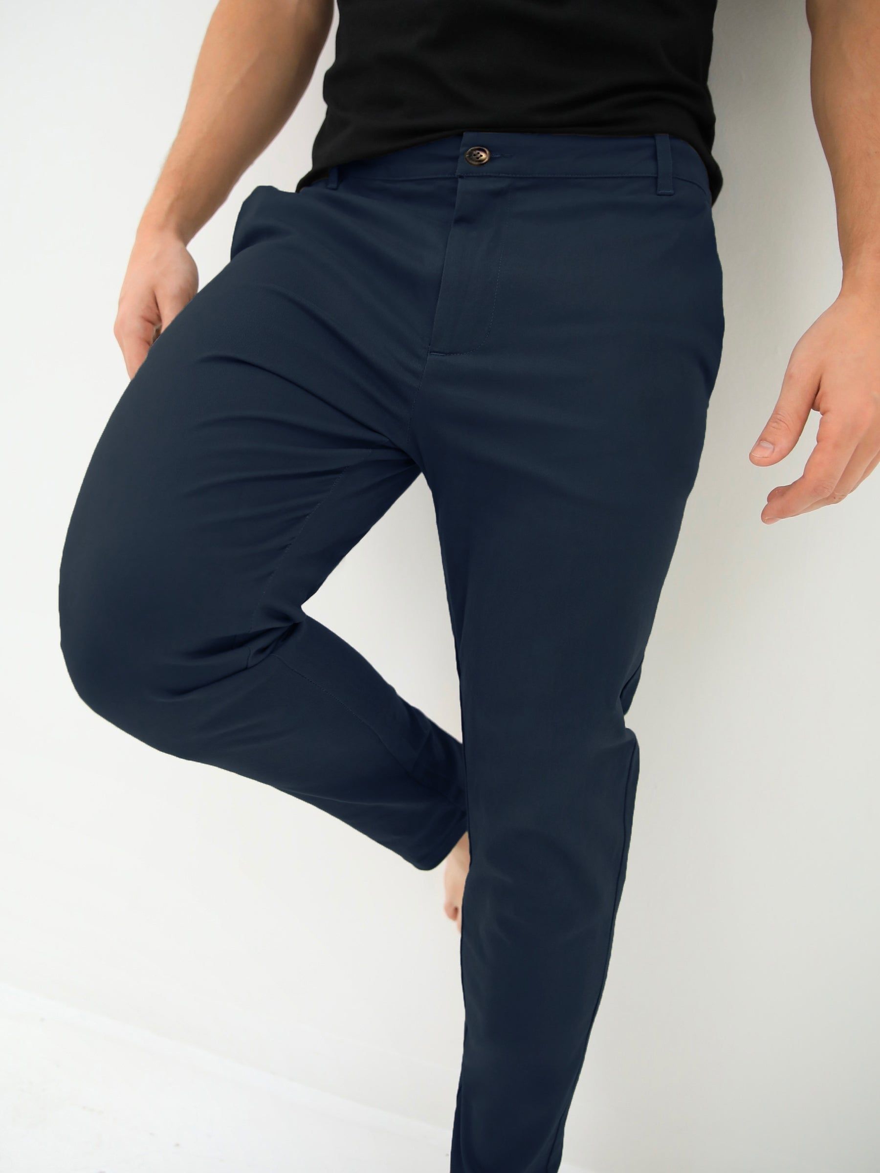 Kingsley Slim Fit Tailored Chinos - Navy sold by Blakely