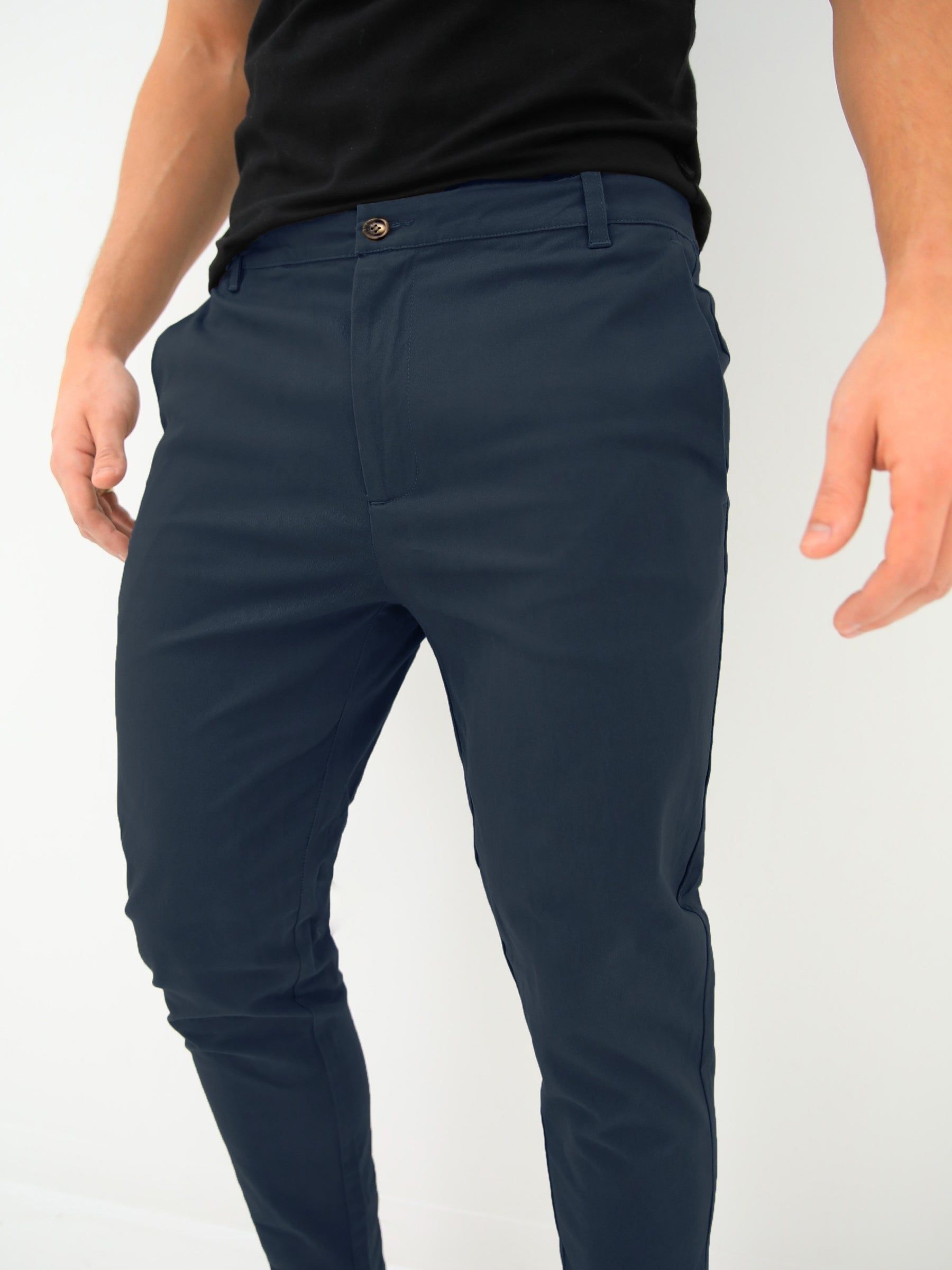 Kingsley Slim Fit Tailored Chinos - Navy sold by Blakely product image thumbnail 2