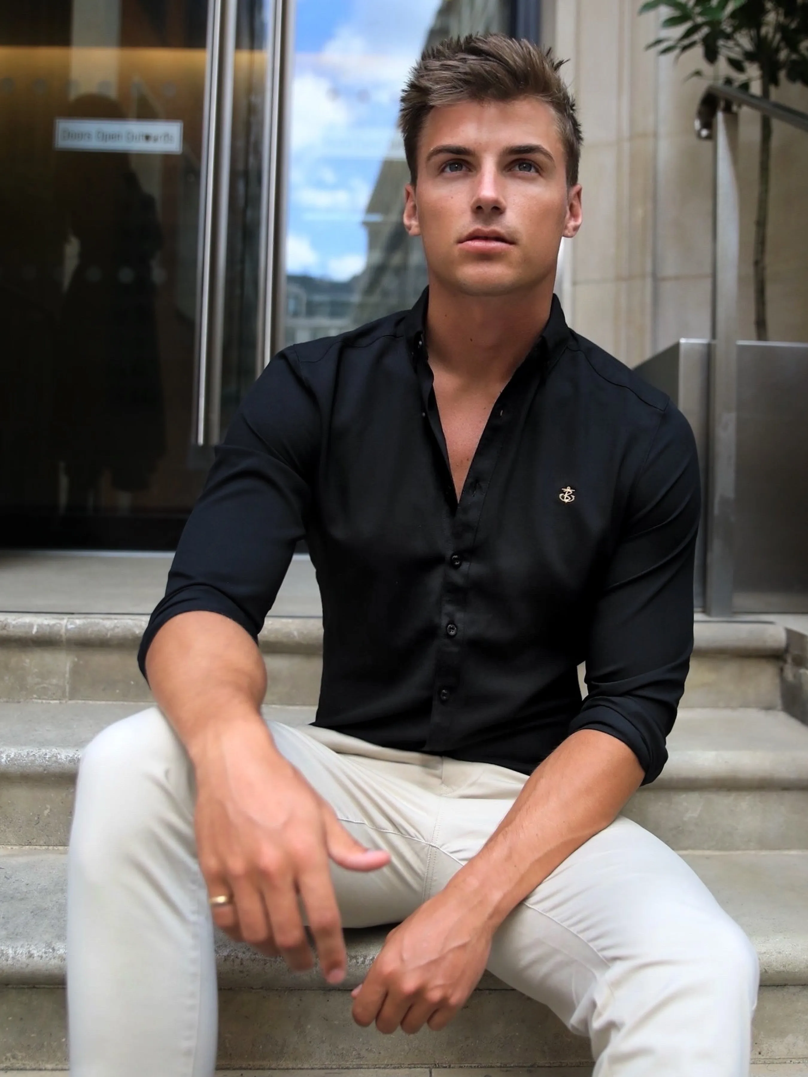 Farringdon Long Sleeve Shirt - Black sold by Blakely product image thumbnail 2