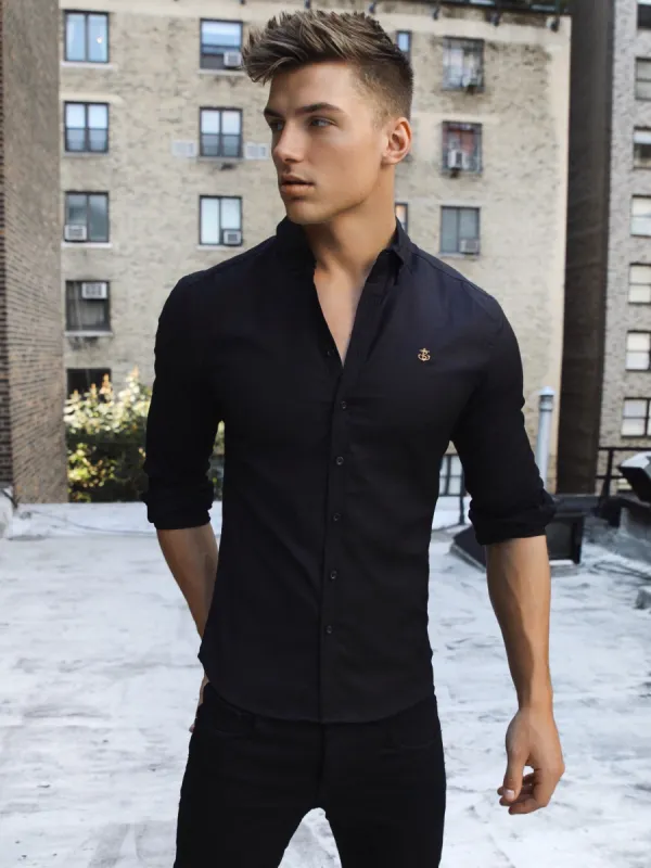 Farringdon Long Sleeve Shirt - Black made by Blakely