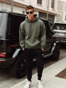 Idris Oversized Hoodie - Khaki Green sold by Blakely