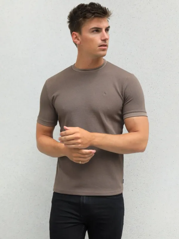 Toulon Textured T-Shirt - Brown sold by Blakely