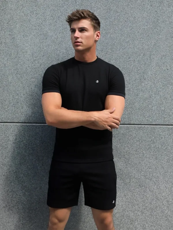 Toulon Textured T-Shirt - Black sold by Blakely
