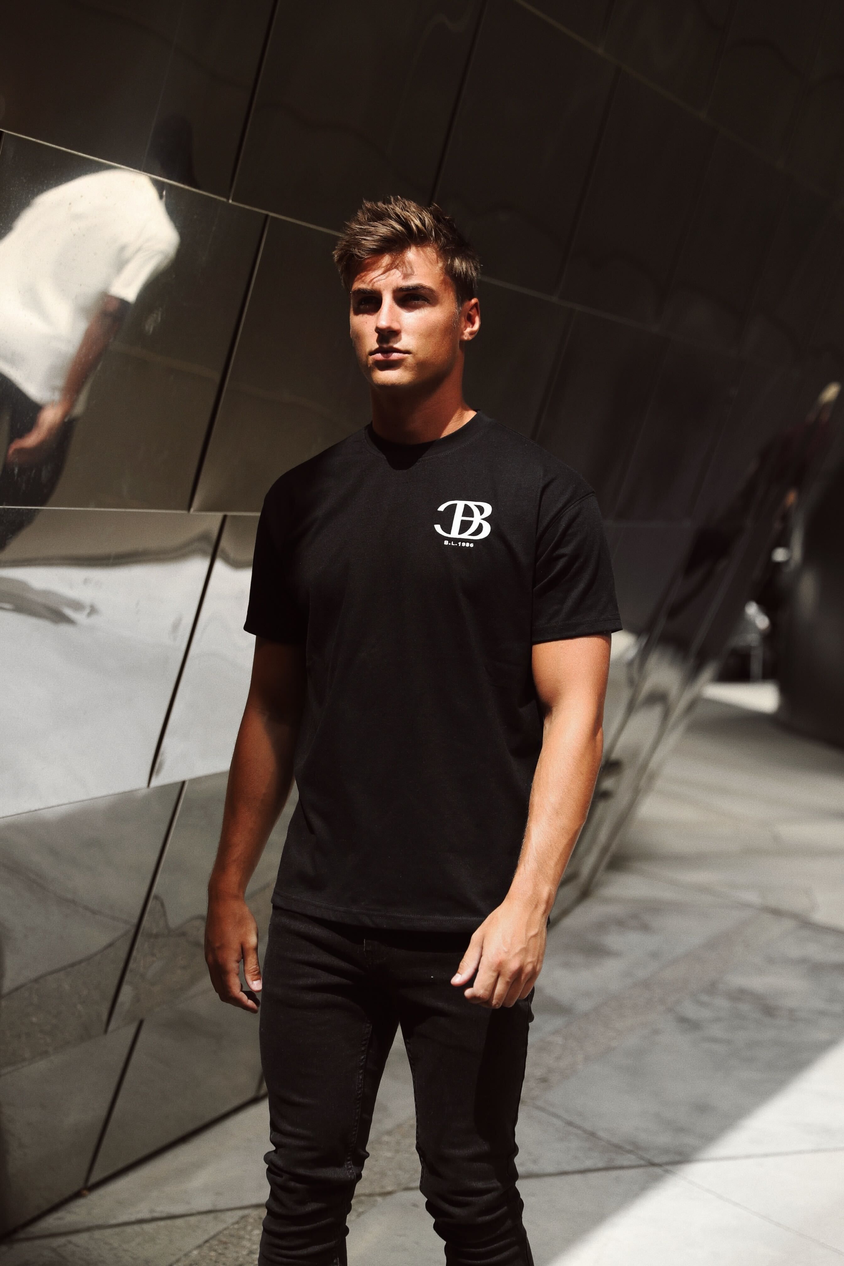 Initial Relaxed T-Shirt - Black sold by Blakely product image thumbnail 3