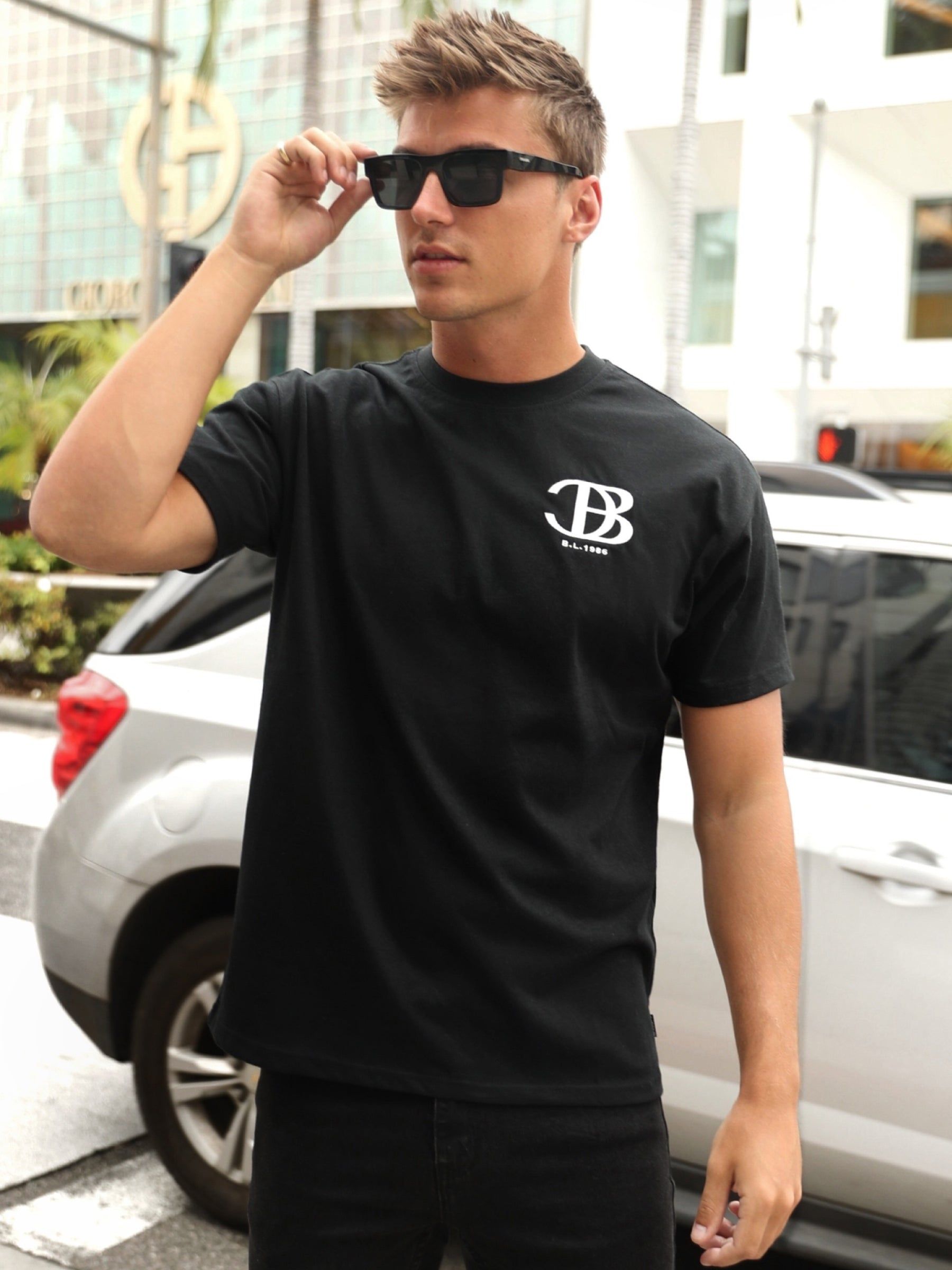Initial Relaxed T-Shirt - Black sold by Blakely