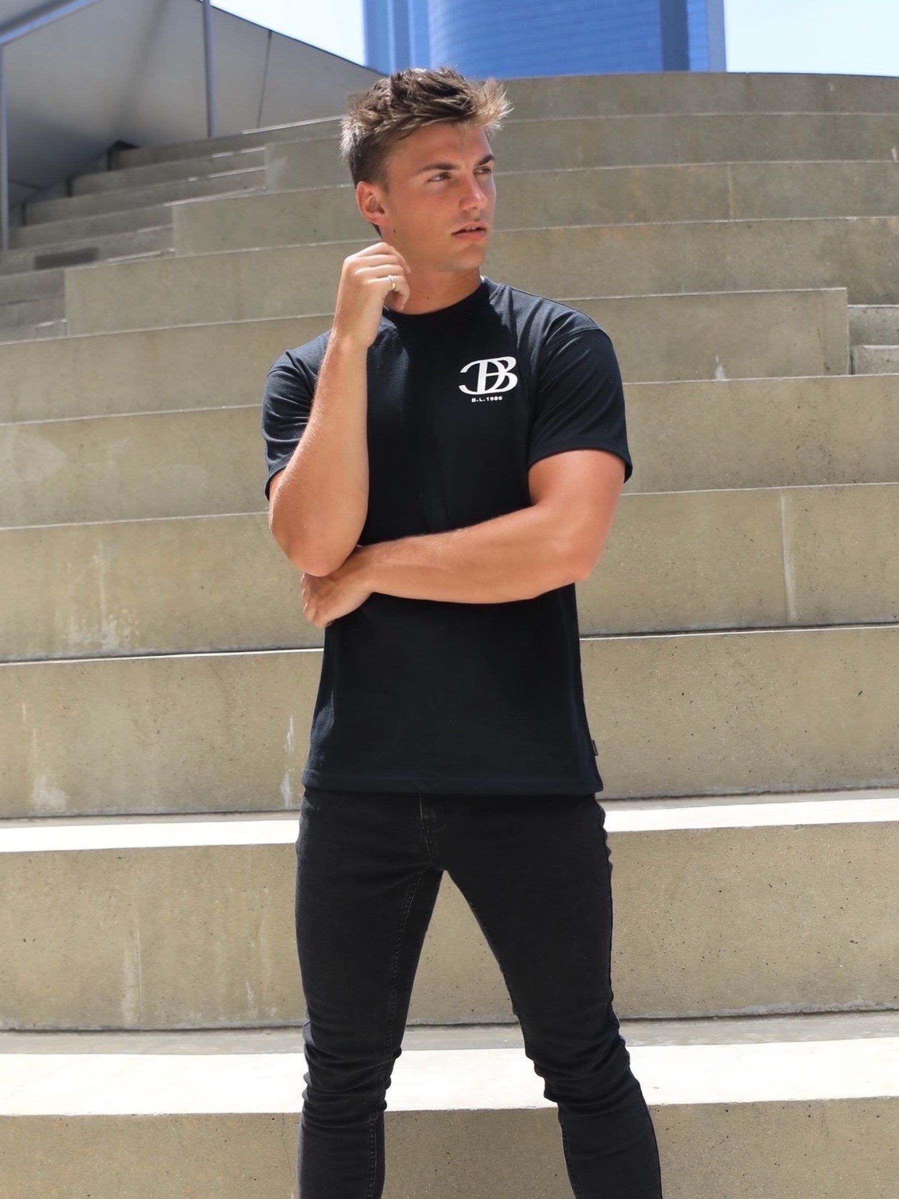 Initial Relaxed T-Shirt - Black sold by Blakely product image thumbnail 2
