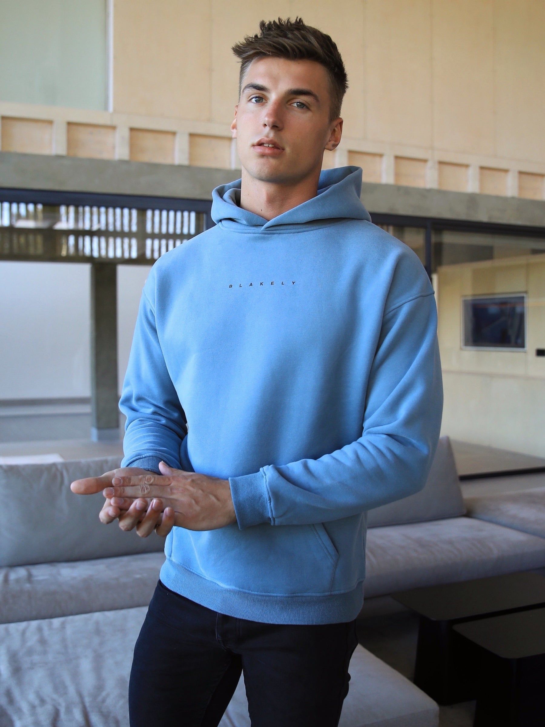 Cologne Oversized Hoodie - Blue sold by Blakely