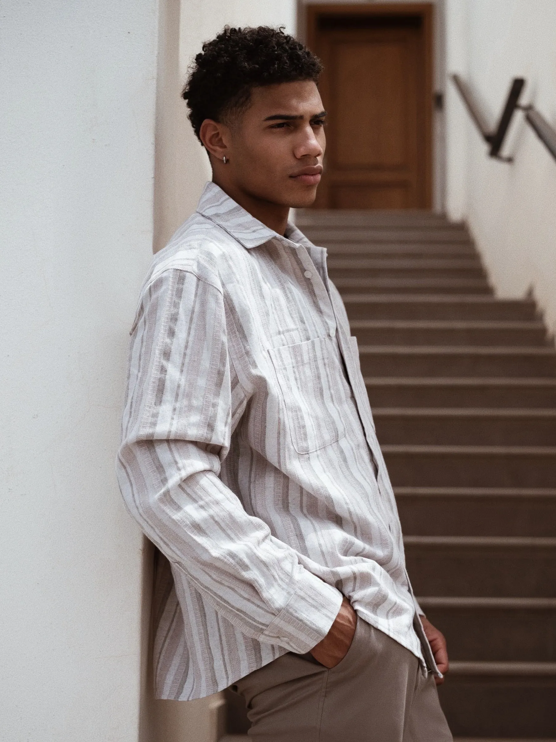 Rialto Stripe Shirt - Sand sold by Blakely product image thumbnail 3