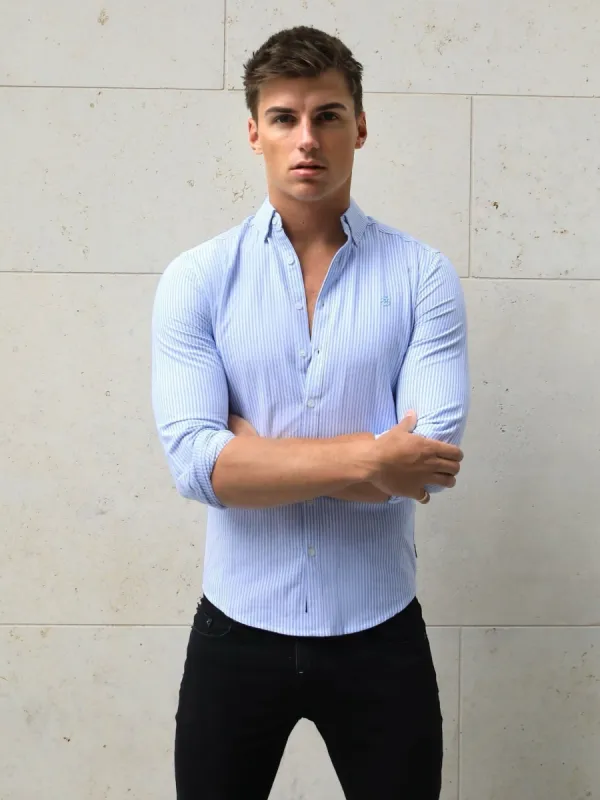 Portofino Pinstripe Shirt - Blue sold by Blakely