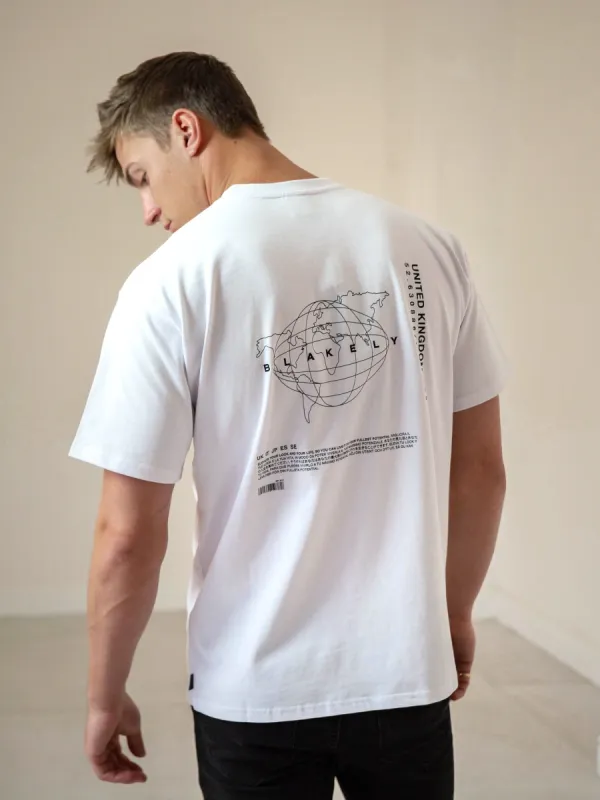 Global Oversized Tee - White sold by Blakely