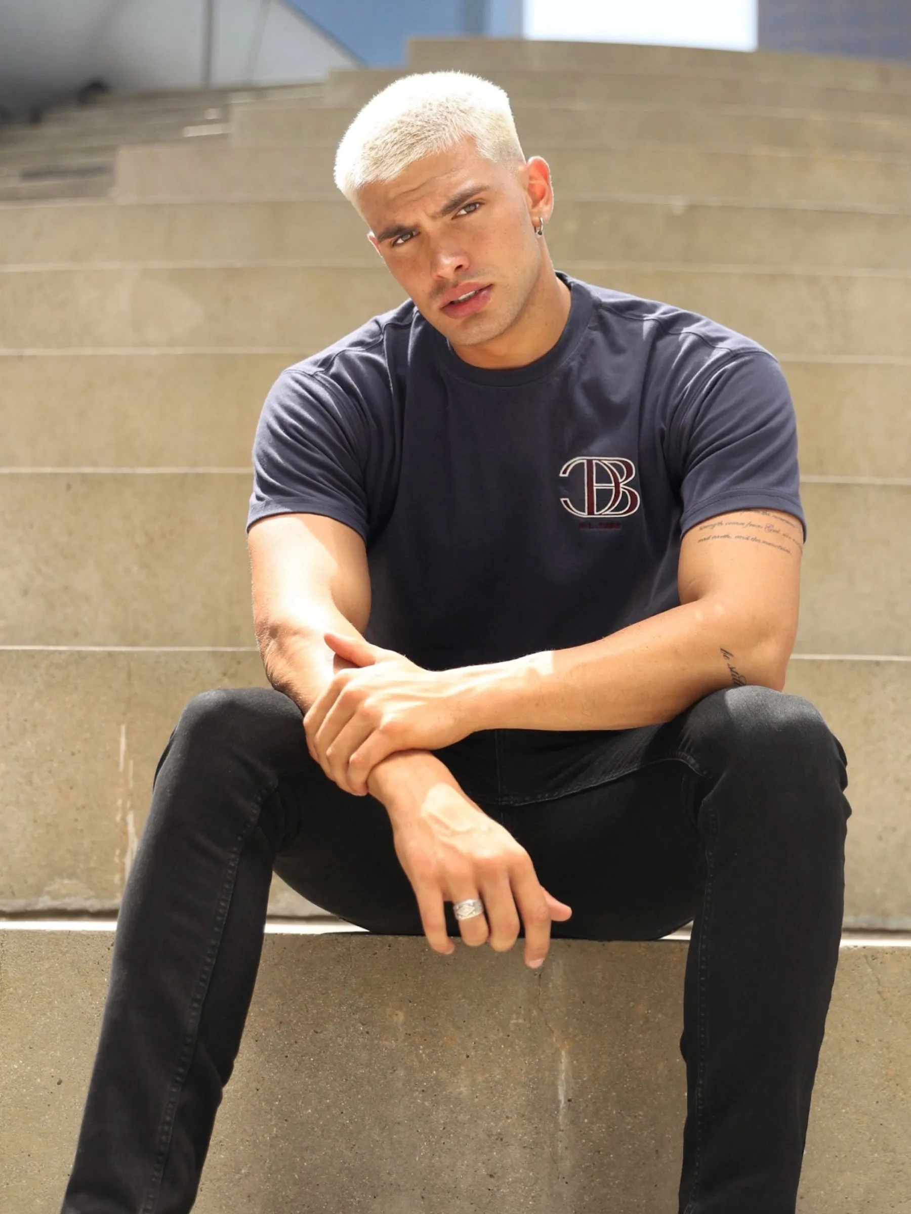 Initial Relaxed T-Shirt - Dark Navy sold by Blakely product image thumbnail 3