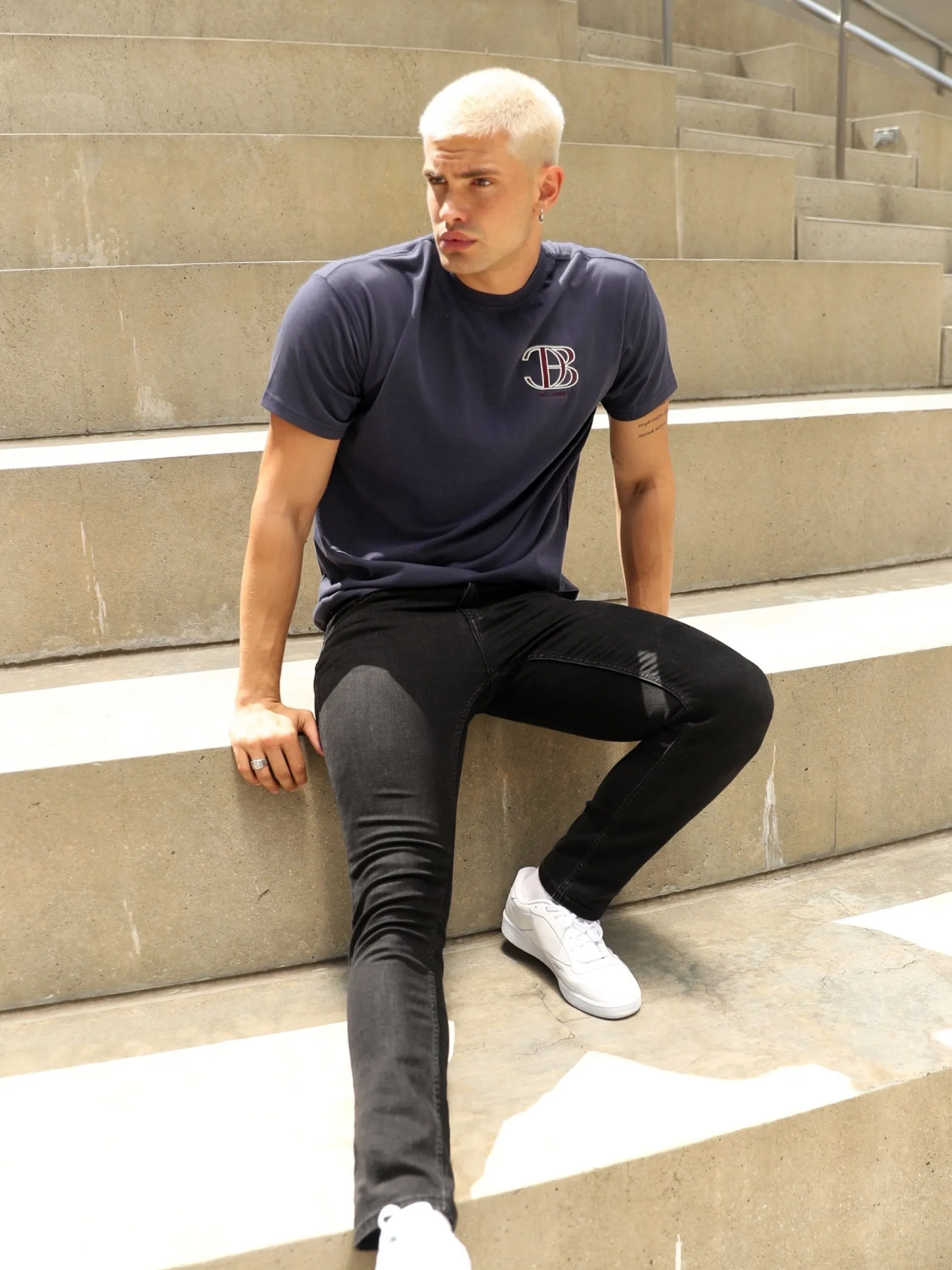 Initial Relaxed T-Shirt - Dark Navy sold by Blakely product image thumbnail 4