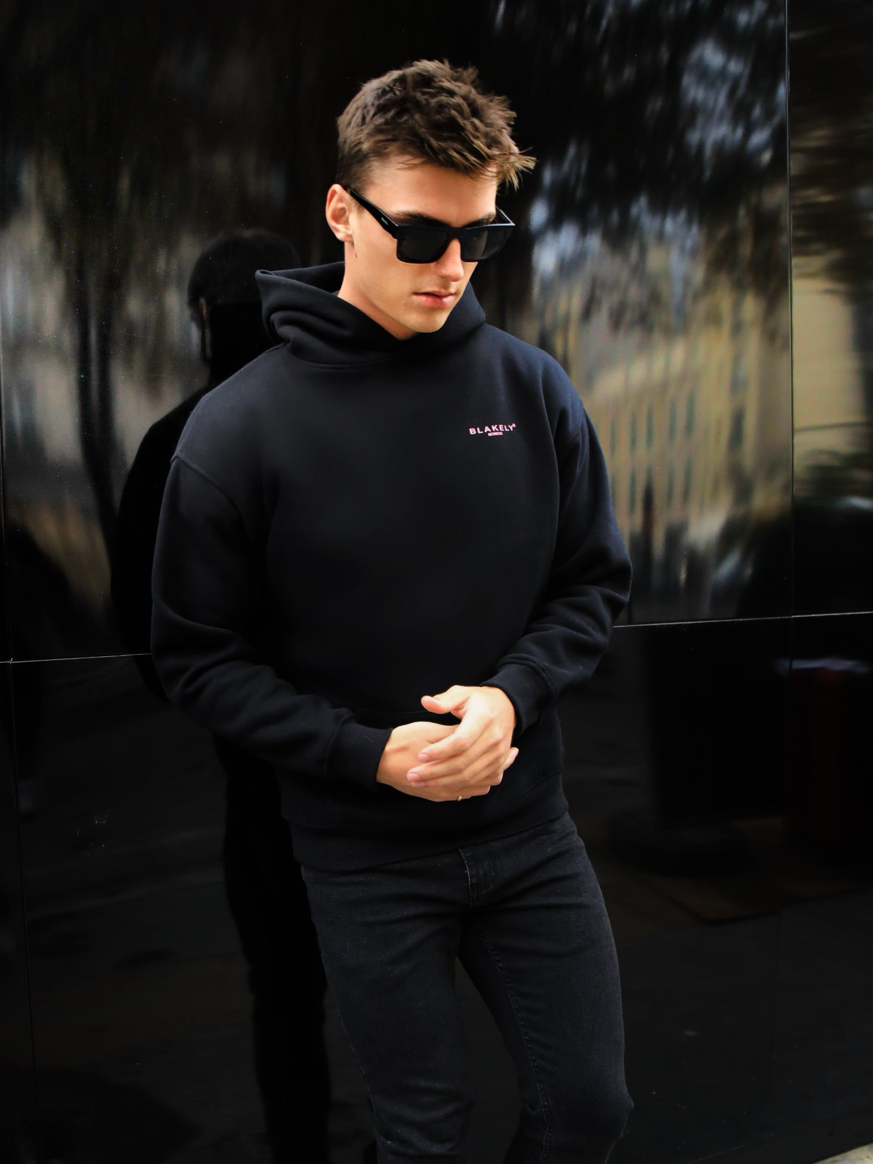 Members Relaxed Hoodie - Black & Pink sold by Blakely product image thumbnail 2