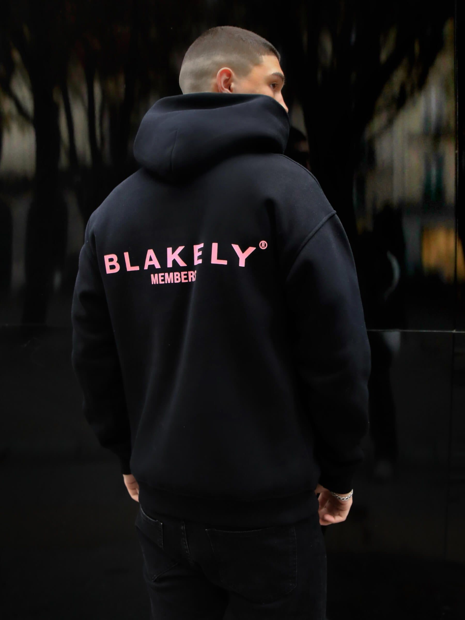 Members Relaxed Hoodie - Black & Pink sold by Blakely