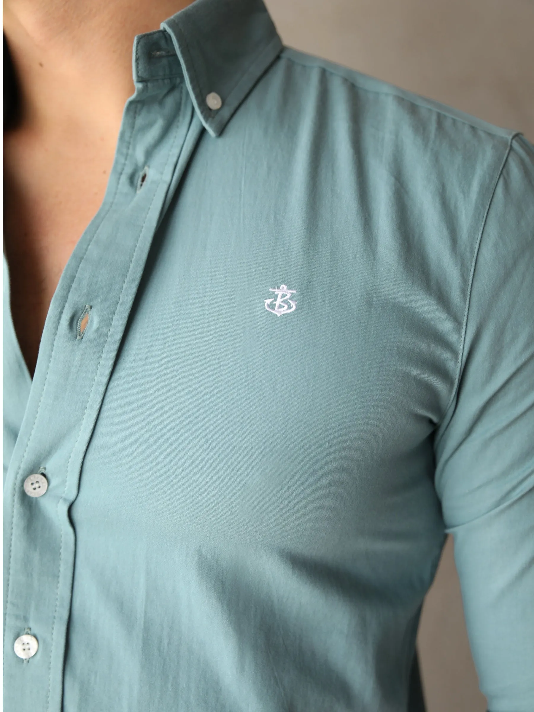 Carson Slim Fit Shirt - Sea Green sold by Blakely product image thumbnail 5