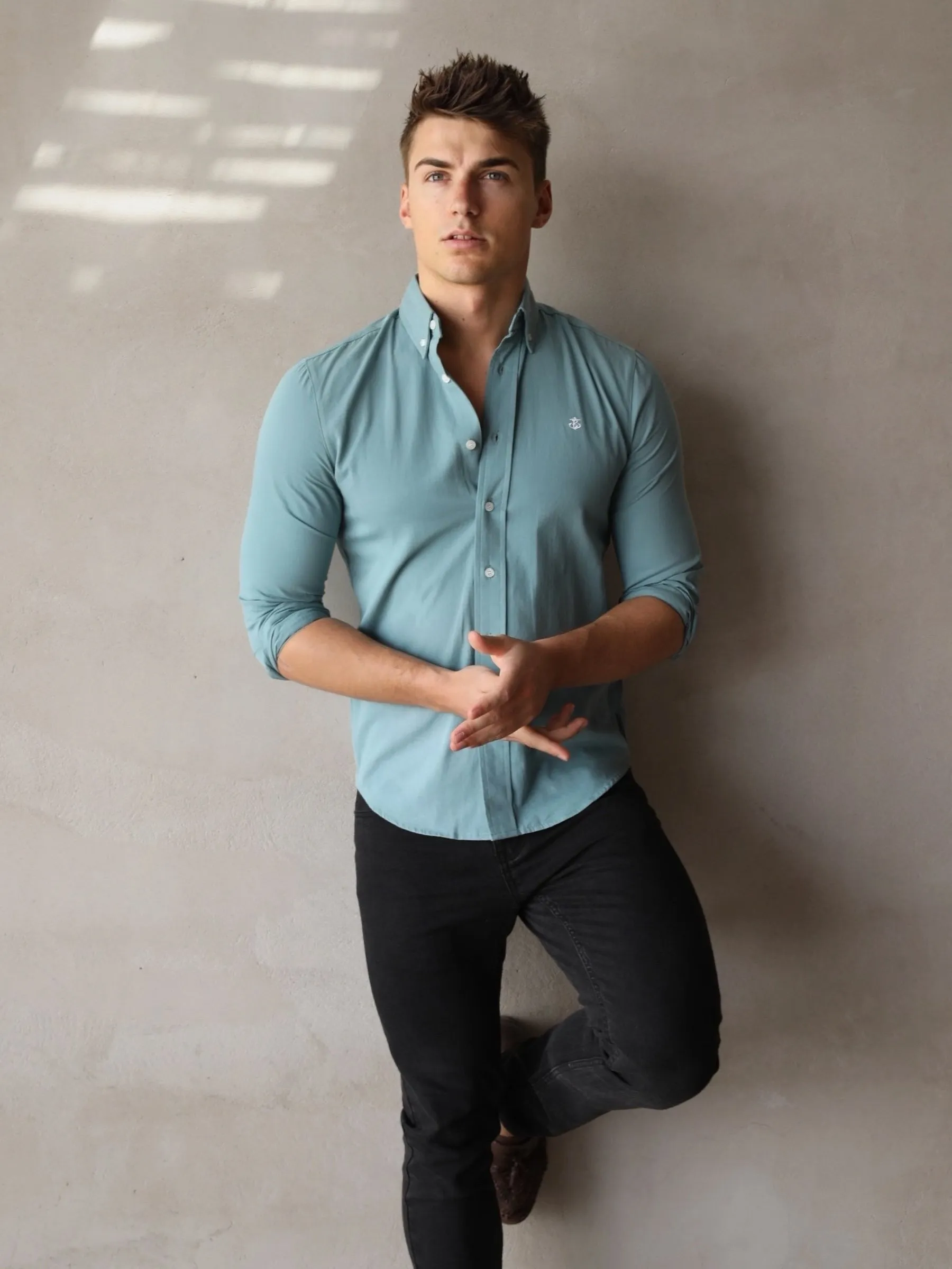 Carson Slim Fit Shirt - Sea Green sold by Blakely product image thumbnail 3