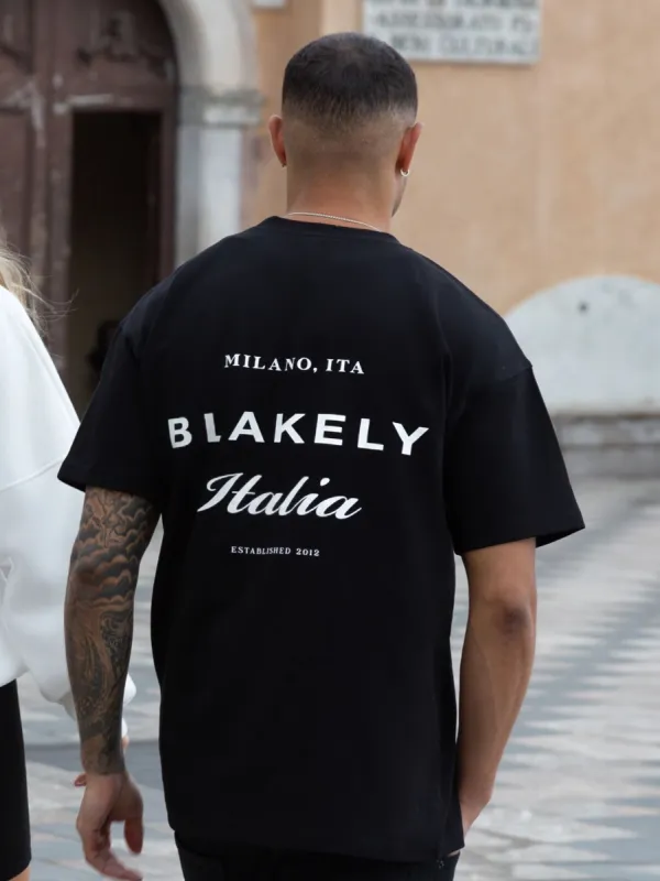 Italia Relaxed T-Shirt - Black sold by Blakely