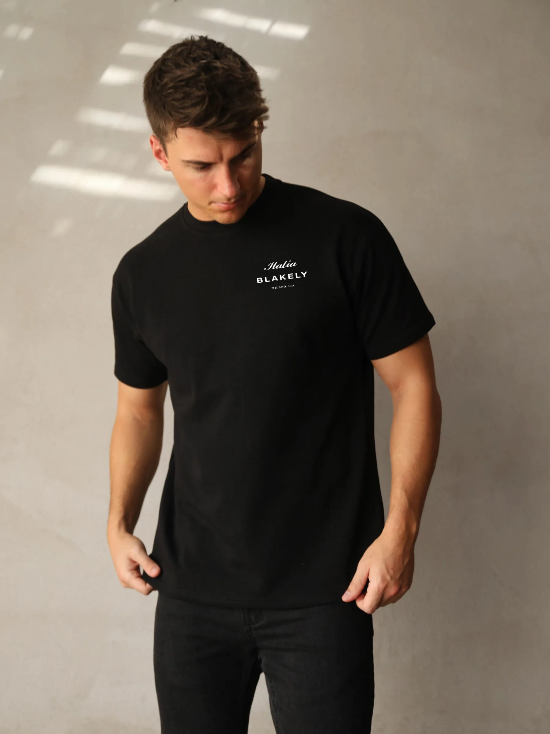 Italia Relaxed T-Shirt - Black sold by Blakely product image thumbnail 4