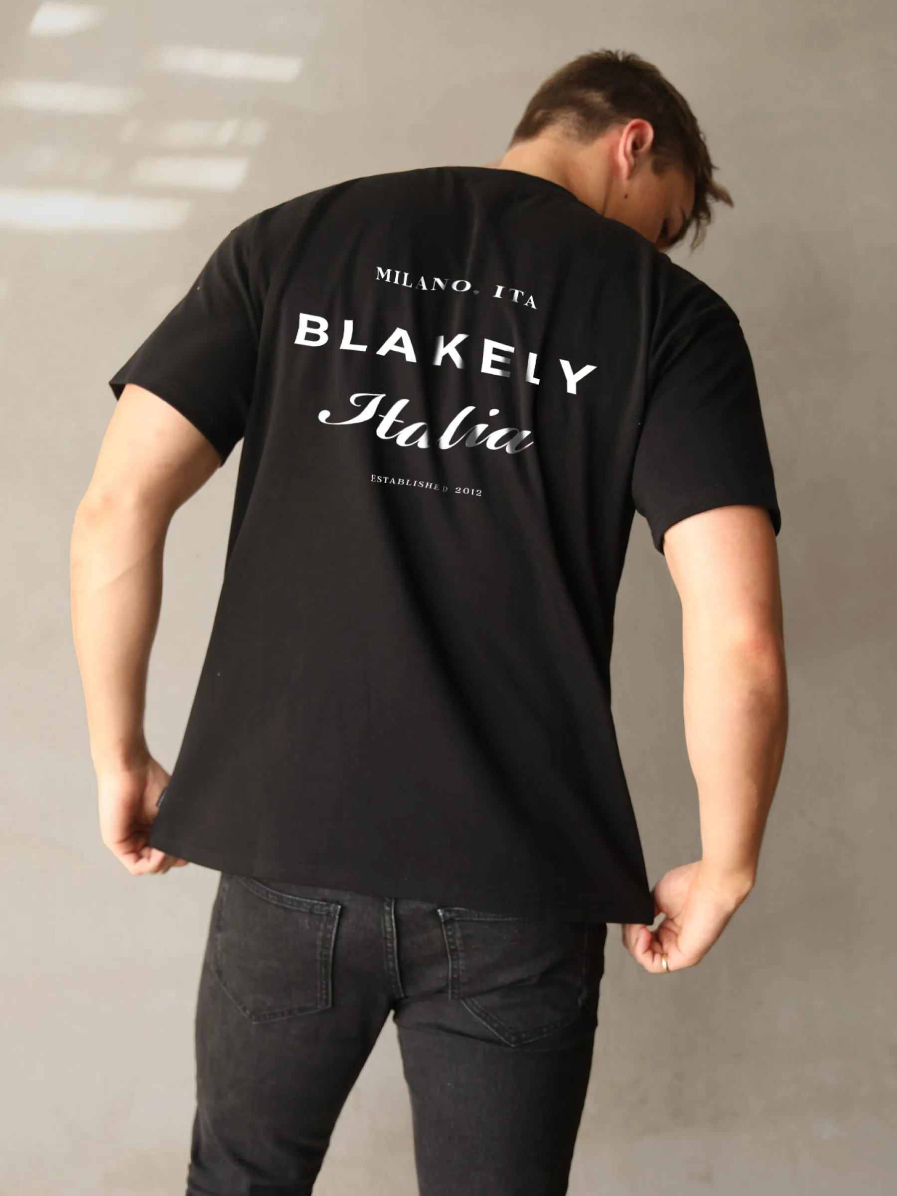 Italia Relaxed T-Shirt - Black sold by Blakely product image thumbnail 3