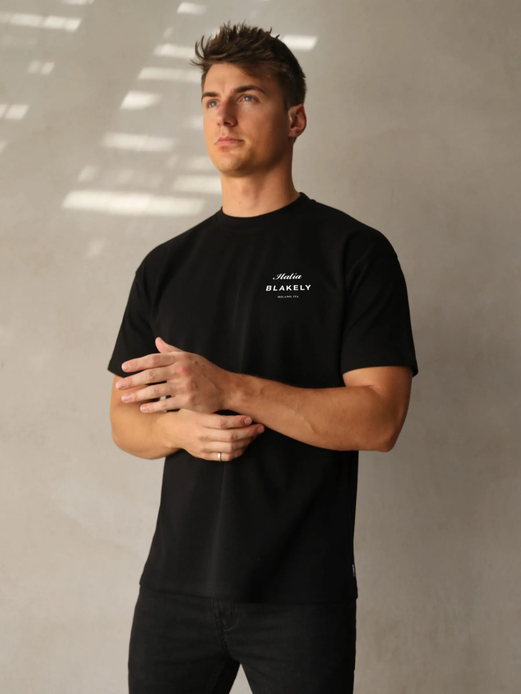 Italia Relaxed T-Shirt - Black sold by Blakely product image thumbnail 2