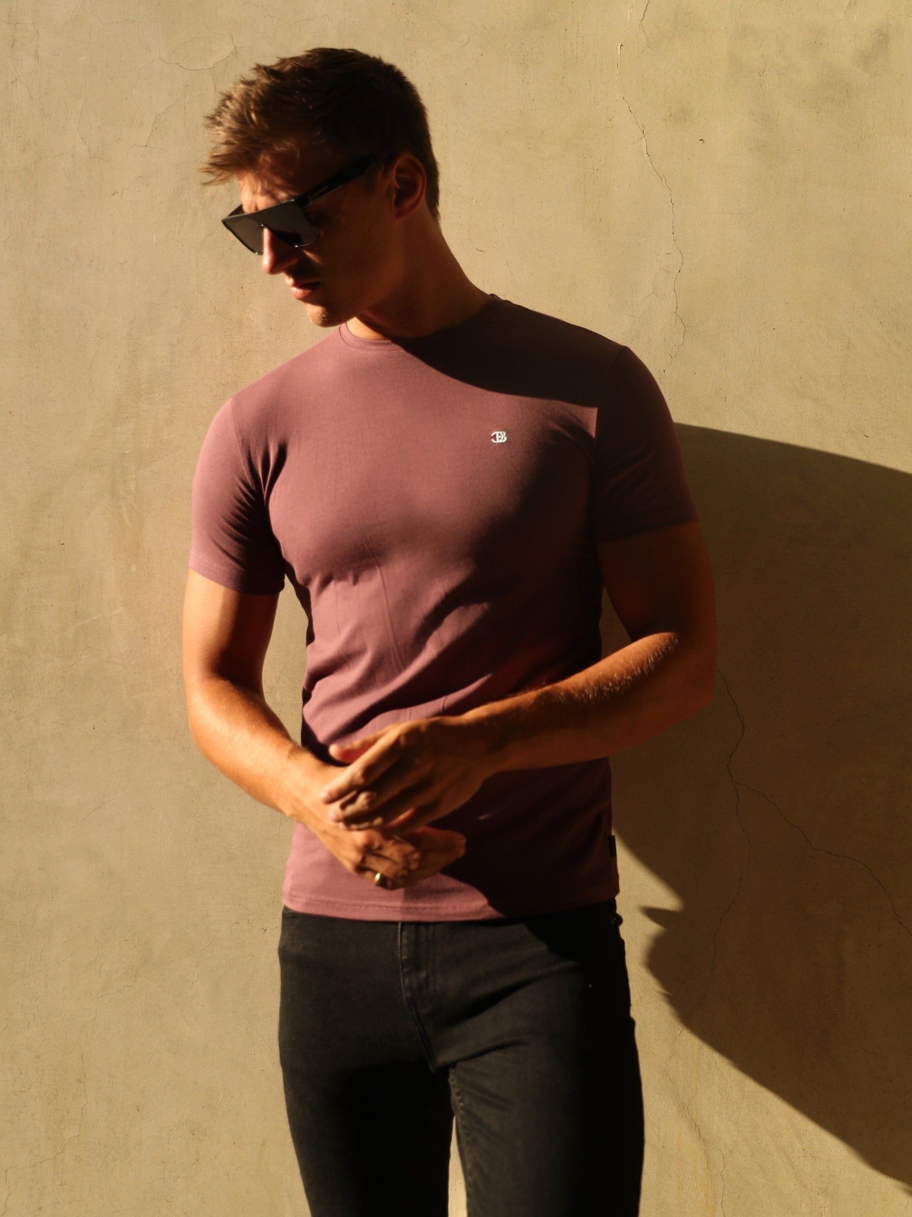 Initial Crew T-Shirt - Burgundy sold by Blakely product image thumbnail 3