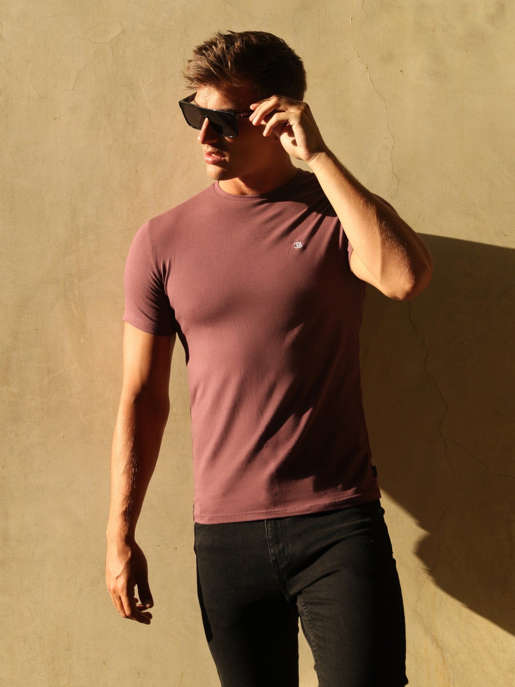 Initial Crew T-Shirt - Burgundy sold by Blakely product image thumbnail 4