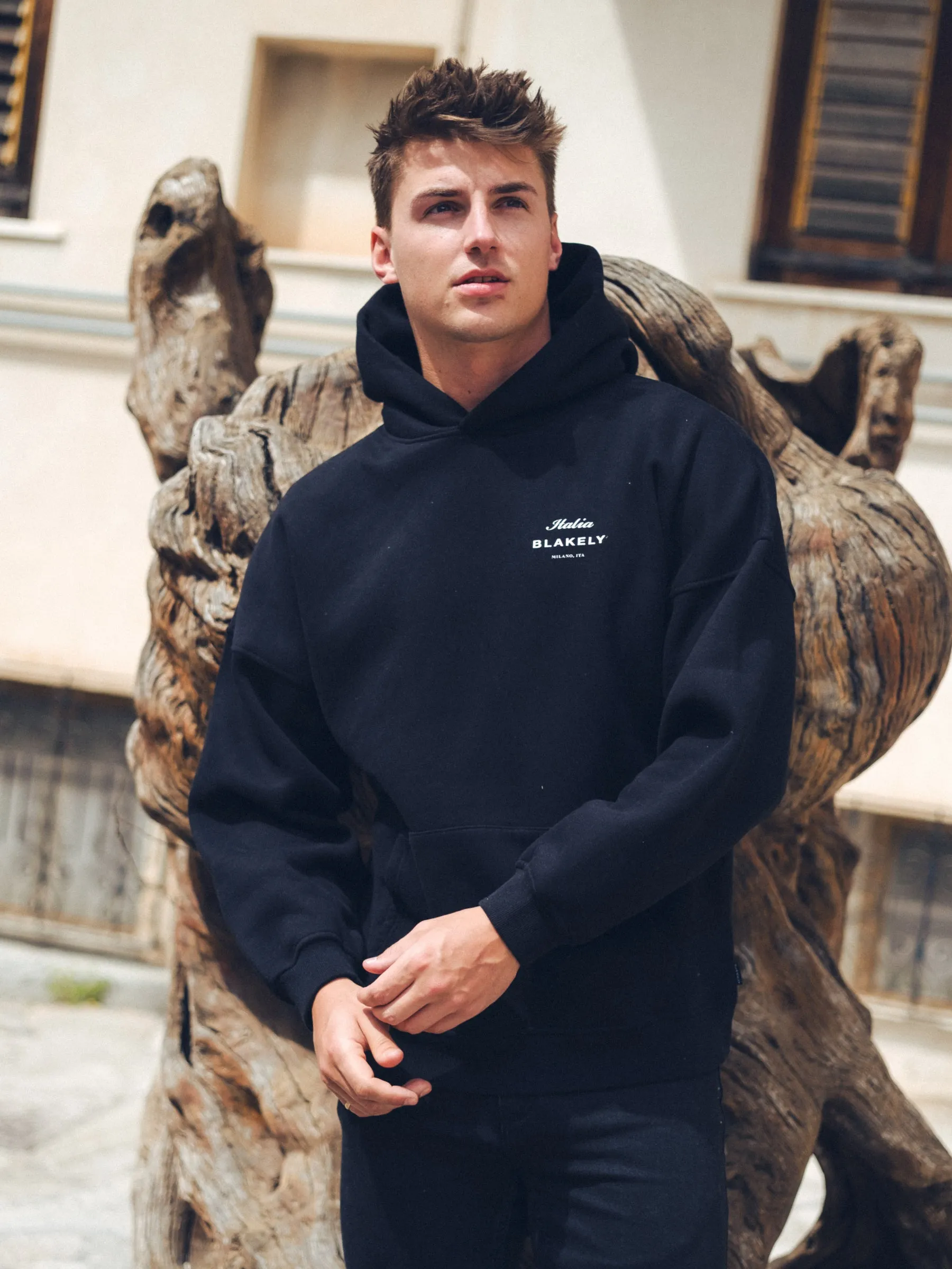 Italia Relaxed Hoodie - Black sold by Blakely product image thumbnail 2
